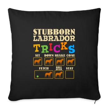Labrador Propriétaire TRICKS LABRADOR TÊTU Drôle - Housse de coussin décorative 45 x 45 cm - noir - Devant