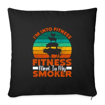 Griller J’AIME LA VIANDE DE FITNESS DANS MON FUMOIR Drôle - Housse de coussin décorative 45 x 45 cm - noir - Devant