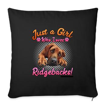 Rhodesian Ridgeback JUSTE UNE FILLE QUI AIME - Housse de coussin décorative 45 x 45 cm - noir - Devant