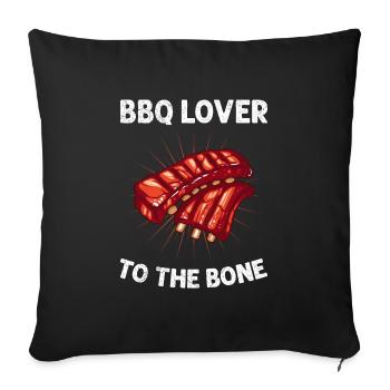 BBQ Lover to the Bone BBQ Party Meat Lover - Sofa pillowcase 17,3'' x 17,3'' (45 x 45 cm) - black - Front