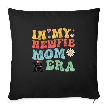 Terre-Neuve Dogs ENFIN UNE NEWFIE MAMA - Housse de coussin décorative 45 x 45 cm - noir - Devant