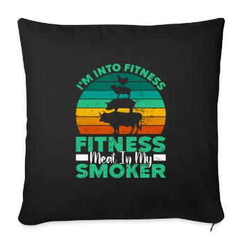 Griller JE SUIS DANS LA VIANDE DE FITNESS DANS MON FUMOIR DRÔLE - Housse de coussin décorative 45 x 45 cm - noir - Devant