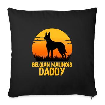 Dog Dad BELGIAN MALINOIS DADDY Dog Owner - Sofa pillowcase 17,3'' x 17,3'' (45 x 45 cm) - black - Front