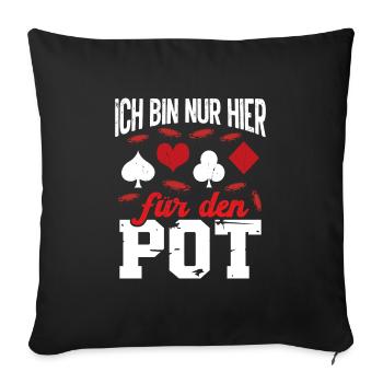 Jetons de poker Étui de poker Joueur de poker de table - Housse de coussin décorative 45 x 45 cm - noir - Devant