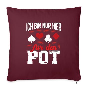 Jetons de poker Étui de poker Joueur de poker de table - Housse de coussin décorative 45 x 45 cm - bordeaux - Devant