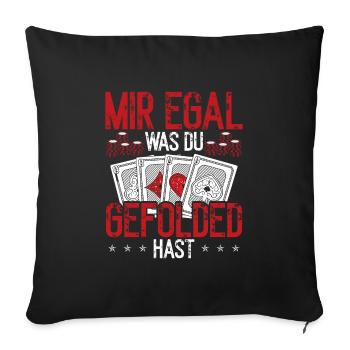 Joueur de poker Valise Jeu de cartes Jeu de jetons Poker - Housse de coussin décorative 45 x 45 cm - noir - Devant
