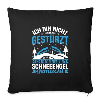 Ski Flying Winter Sports Ski jumping chance for the - Sofa pillowcase 17,3'' x 17,3'' (45 x 45 cm) - black - Front