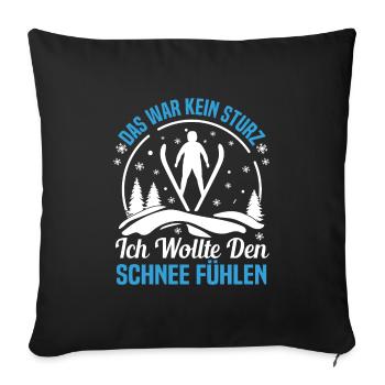 Ski Jumping Chance Winter Sports Skis for Ski Jumping - Sofa pillowcase 17,3'' x 17,3'' (45 x 45 cm) - black - Front