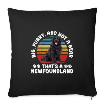 Newfie GROS POILU ET PAS UN OURS C’EST UN - Housse de coussin décorative 45 x 45 cm - noir - Devant