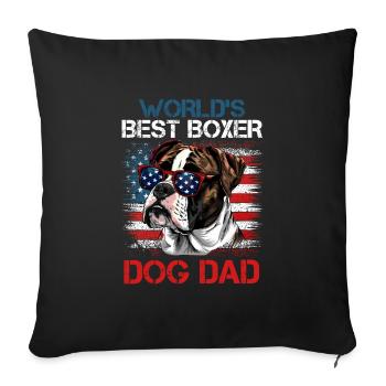 German Boxer USA WORLD BEST BOXER DAD - Sofa pillowcase 17,3'' x 17,3'' (45 x 45 cm) - black - Front