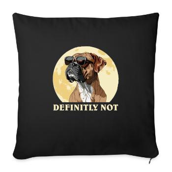 Boxer allemand CERTAINEMENT PAS propriétaire de chien boxer - Housse de coussin décorative 45 x 45 cm - noir - Devant