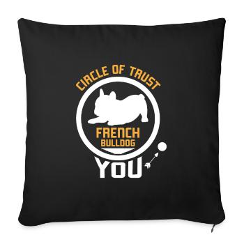 Bouledogue Français CERCLE DE CONFIANCE FRANÇAIS - Housse de coussin décorative 45 x 45 cm - noir - Devant
