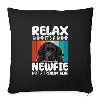 Newfoundland RELAX IT'S A NEWFIE NOT A BEAR - Sofa pillowcase 17,3'' x 17,3'' (45 x 45 cm) - black - Front