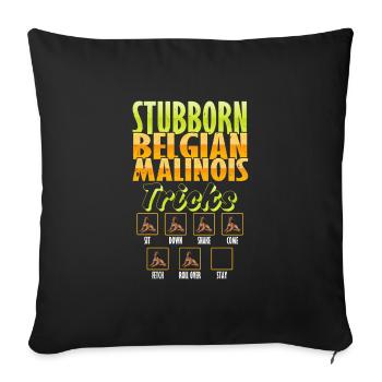 Berger Belge TÊTU BELGE MALINOIS - Housse de coussin décorative 45 x 45 cm - noir - Devant