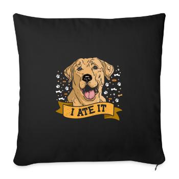 Labrador I ATE IT Labrador Retriever Funny - Sofa pillowcase 17,3'' x 17,3'' (45 x 45 cm) - black - Front