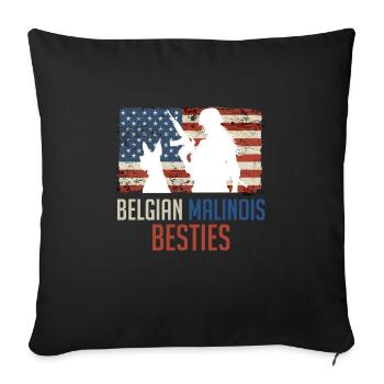 Chien de berger belge BESTIES MALINOIS BELGES - Housse de coussin décorative 45 x 45 cm - noir - Devant
