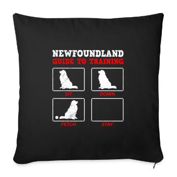 Newfie Owner NEWFOUNDLAND GUIDE TO TRAINING - Sofa pillowcase 17,3'' x 17,3'' (45 x 45 cm) - black - Front