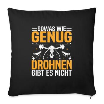 FPV Drohne für Drohnenflieger Quadroctoper - Sofakissenbezug 45 x 45 cm - Schwarz - Vorne