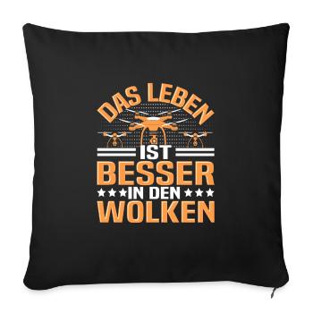 Drohne mit Kamera zum Drohnenfliegen für - Sofakissenbezug 45 x 45 cm - Schwarz - Vorne