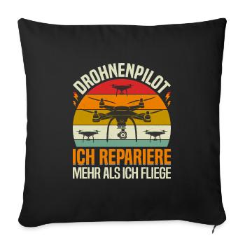 Drone Pilot Drone Driver's License - Sofa pillowcase 17,3'' x 17,3'' (45 x 45 cm) - black - Front