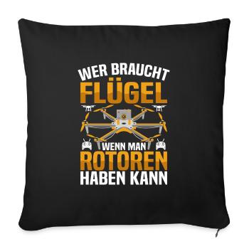 Drone Flying FPV Racing Pilot Drone Pilot - Sofa pillowcase 17,3'' x 17,3'' (45 x 45 cm) - black - Front