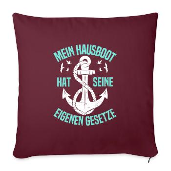 Propriétaire de péniche Permis bateau Permis de conduire pour - Housse de coussin décorative 45 x 45 cm - bordeaux - Devant