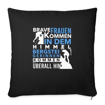 Alps Hiking Saying Mountaineer - Sofa pillowcase 17,3'' x 17,3'' (45 x 45 cm) - black - Front