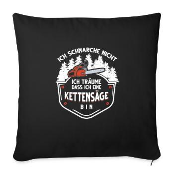 Chainsaw Chainsaw Forester Forestry Worker - Sofa pillowcase 17,3'' x 17,3'' (45 x 45 cm) - black - Front