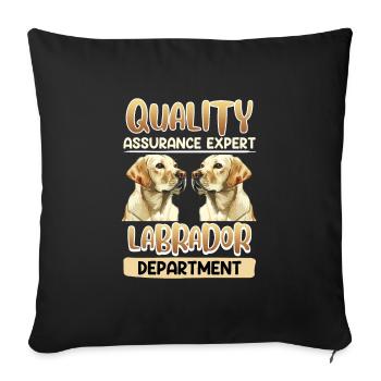 Chien Labrador QUALITÉ LABRADOR DÉPARTEMENT Drôle - Housse de coussin décorative 45 x 45 cm - noir - Devant