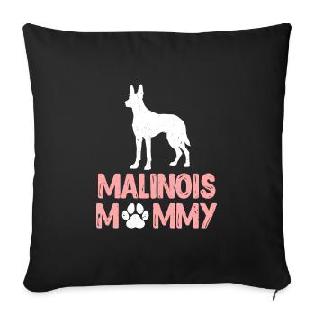 MALINOIS MAMI Dog Mom Belgian Shepherd - Sofa pillowcase 17,3'' x 17,3'' (45 x 45 cm) - black - Front