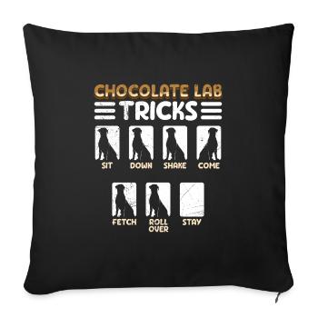 Labrador Drôle CHOCOLATE LAB TRICKS Têtu - Housse de coussin décorative 45 x 45 cm - noir - Devant