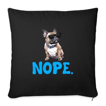 Bouledogue français Stur NOPE Frenchie - Housse de coussin décorative 45 x 45 cm - noir - Devant