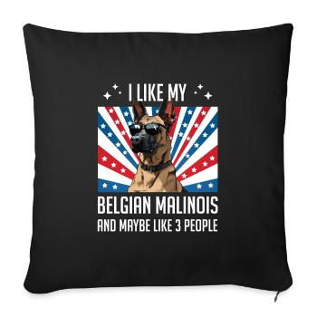 Malinois I LIKE MY BELGIAN MALINOIS Funny - Sofa pillowcase 17,3'' x 17,3'' (45 x 45 cm) - black - Front
