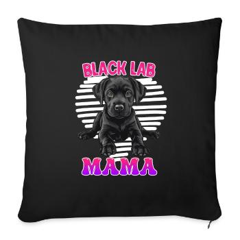 Labrador noir MAMAN LABRADOR NOIR Larador - Housse de coussin décorative 45 x 45 cm - noir - Devant