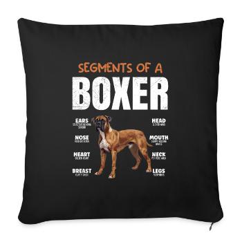 German Boxer COMPONENTS OF A BOXER Funny - Sofa pillowcase 17,3'' x 17,3'' (45 x 45 cm) - black - Front