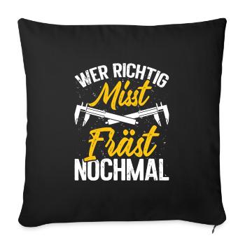 Cutting machine operator profession Master machinist CNC - Sofa pillowcase 17,3'' x 17,3'' (45 x 45 cm) - black - Front