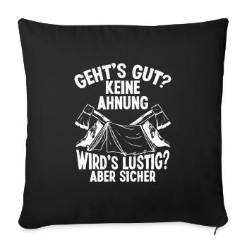Bushcraft Outfit Bushcrafting Knife Survival Camp - Sofa pillowcase 17,3'' x 17,3'' (45 x 45 cm) - black - Front