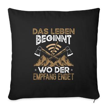 Bushcrafting Knife Camping Outfit Bushcrafter - Sofa pillowcase 17,3'' x 17,3'' (45 x 45 cm) - black - Front