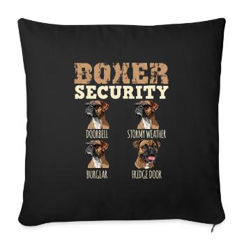 German Boxer Owner BOXER SECURITY Funny - Sofa pillowcase 17,3'' x 17,3'' (45 x 45 cm) - black - Front