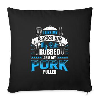 Grillmeister Like my Racks Big Butt Rubbed Pork - Sofakissenbezug 45 x 45 cm - Schwarz - Vorne