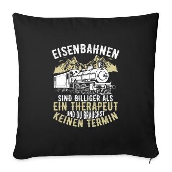 Esenbahner Model Railway Enthusiast Model Making Iron - Sofa pillowcase 17,3'' x 17,3'' (45 x 45 cm) - black - Front
