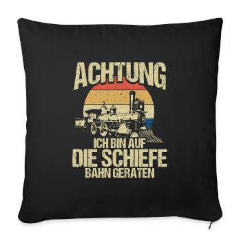 Railway Workers Model Making Model Railway Enthusiasts - Sofa pillowcase 17,3'' x 17,3'' (45 x 45 cm) - black - Front
