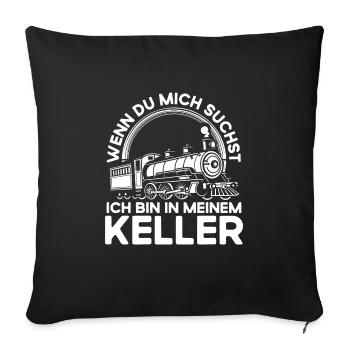 Modélisme ferroviaire Passionné de chemin de fer - Housse de coussin décorative 45 x 45 cm - noir - Devant