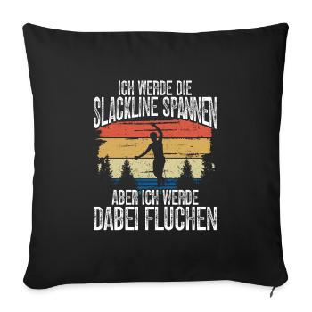 Set Slackliner Sans Arbre Slackline Fan Slackline - Housse de coussin décorative 45 x 45 cm - noir - Devant