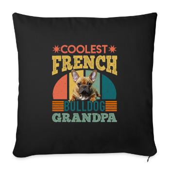 Französische Bulldogge COOLEST FRENCH BULLDOG - Sofa pillowcase 17,3'' x 17,3'' (45 x 45 cm) - black - Front