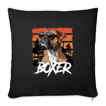 Boxer Hunde Deutscher Boxer Cooles Vintage - Sofakissenbezug 45 x 45 cm - Schwarz - Vorne