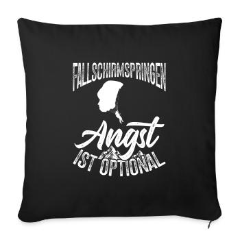 Parachute Accessories Voucher Skydiving - Sofa pillowcase 17,3'' x 17,3'' (45 x 45 cm) - black - Front