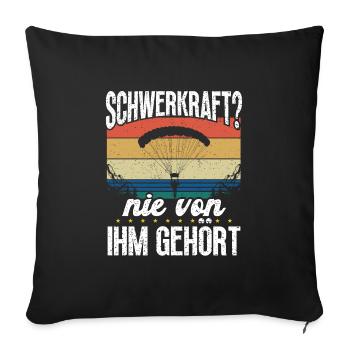 Parachuting Accessories Parachutists - Sofa pillowcase 17,3'' x 17,3'' (45 x 45 cm) - black - Front