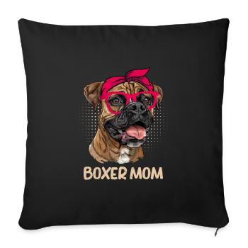 BOXER MOM German Boxer Dog Mom Boxer Boxer - Sofa pillowcase 17,3'' x 17,3'' (45 x 45 cm) - black - Front