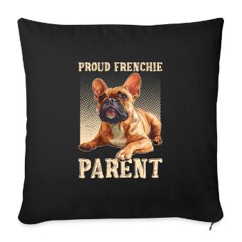 Bouledogue français Fier parent Frenchie - Housse de coussin décorative 45 x 45 cm - noir - Devant